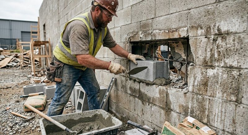 Concrete Block Wall Repair in Cleveland, OH